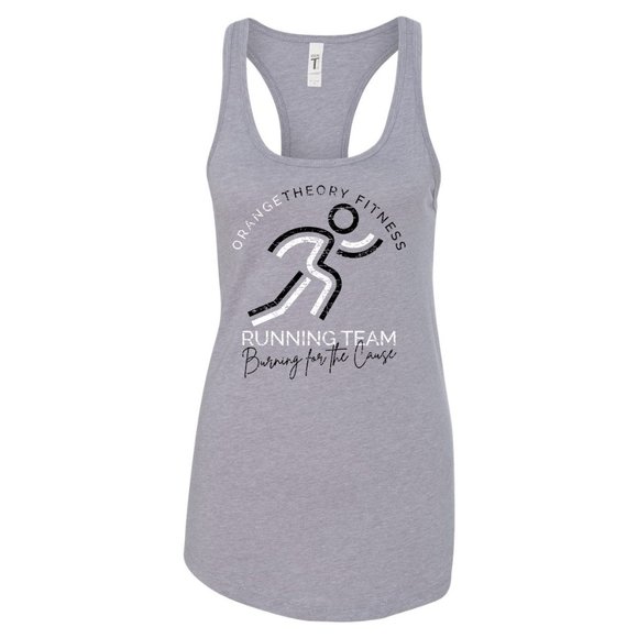OrangeTheory workout tank Mom gift RUNNING TEAM Next Level raceback GRAY - Picture 2 of 3